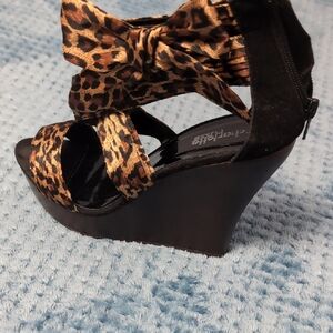 Charlotte Russe Leopard Print Wedge Sandals